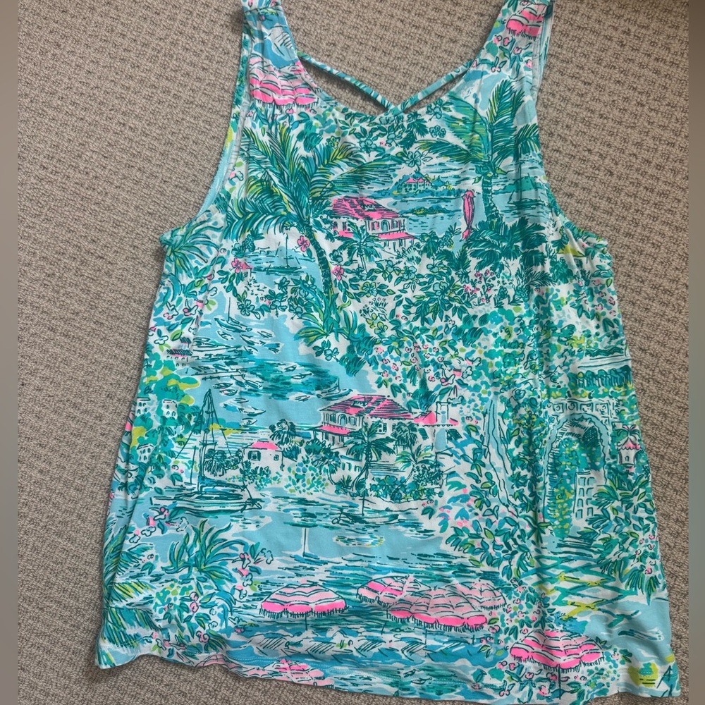 Colorful Tropical Print Tank Top